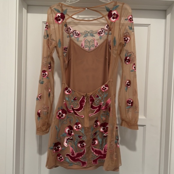 For Love and Lemons Dove Embroidery Mini Dress Nude - Picture 6 of 8